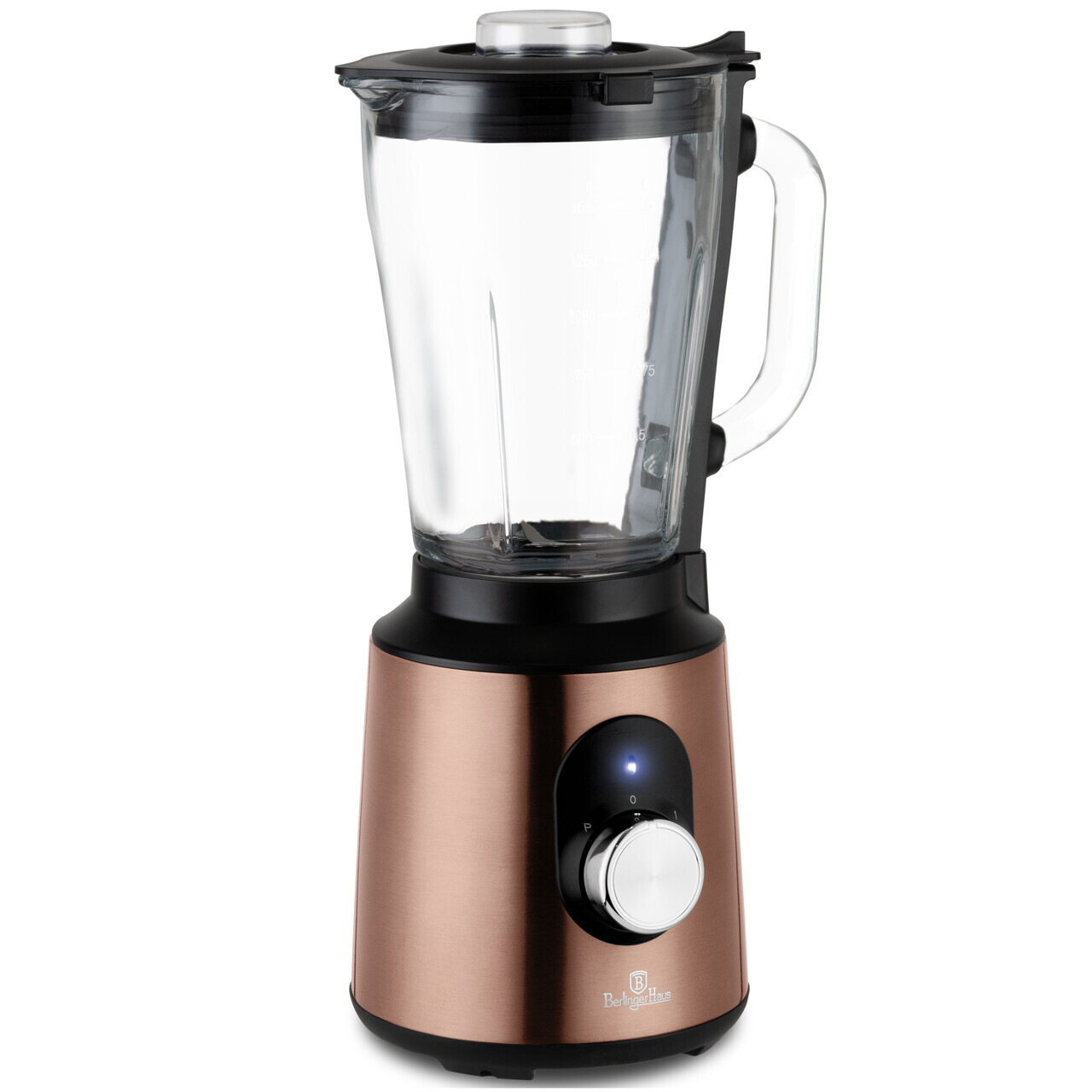 Blender de masa Berlinger Haus, Rose Gold, 1000W, 1.5 L, inox/sticla/plastic, roz/transparent - imagine 5