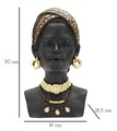 Statueta decorativa, Massai Woman, Mauro Ferretti, 19 x 18.5 x 30 cm, polirasina, negru/multicolor