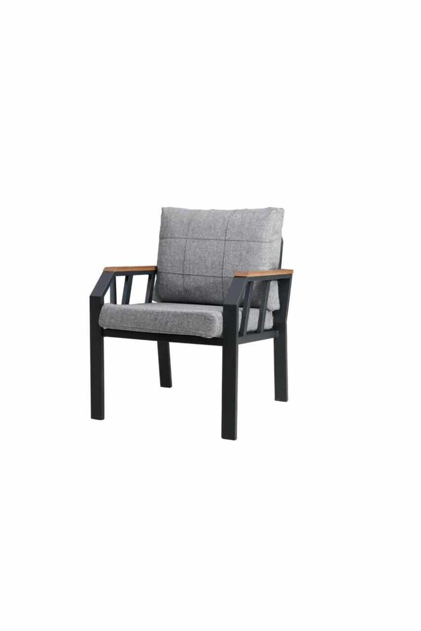 Set mobilier de gradina, Hanah Home, Nergiz 3+1+1, Metal, Gri - view 2