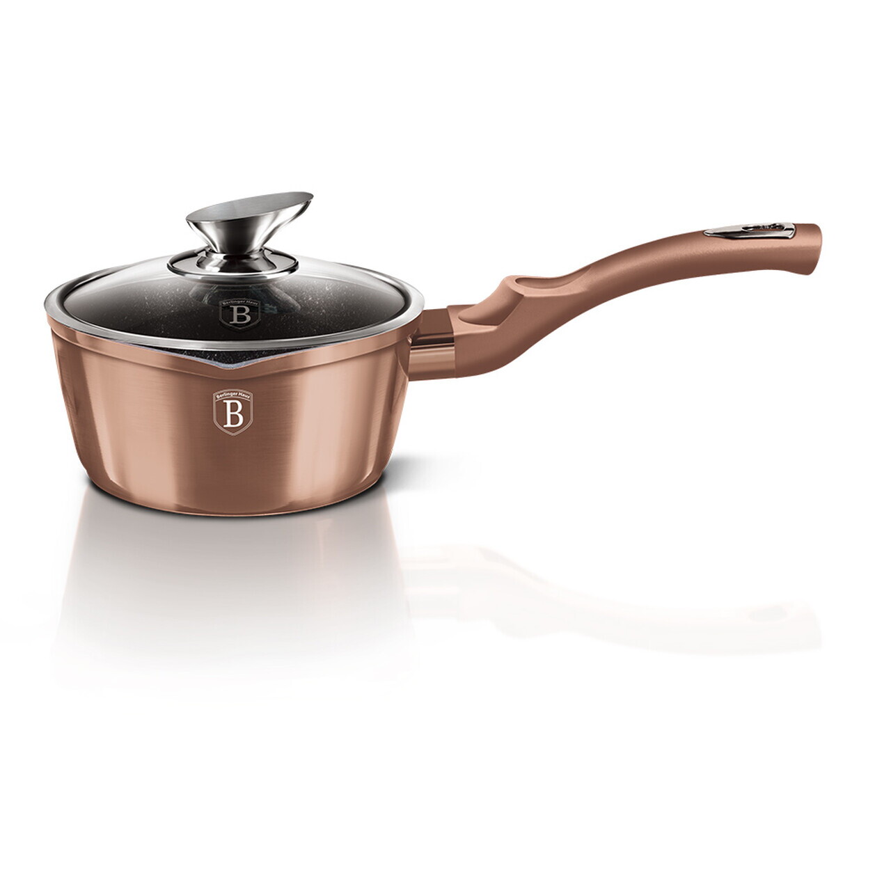 Cratita cu capac Berlinger Haus, Rose Gold, 16 cm, 1.2 L, aluminiu forjat, roz - imagine 6