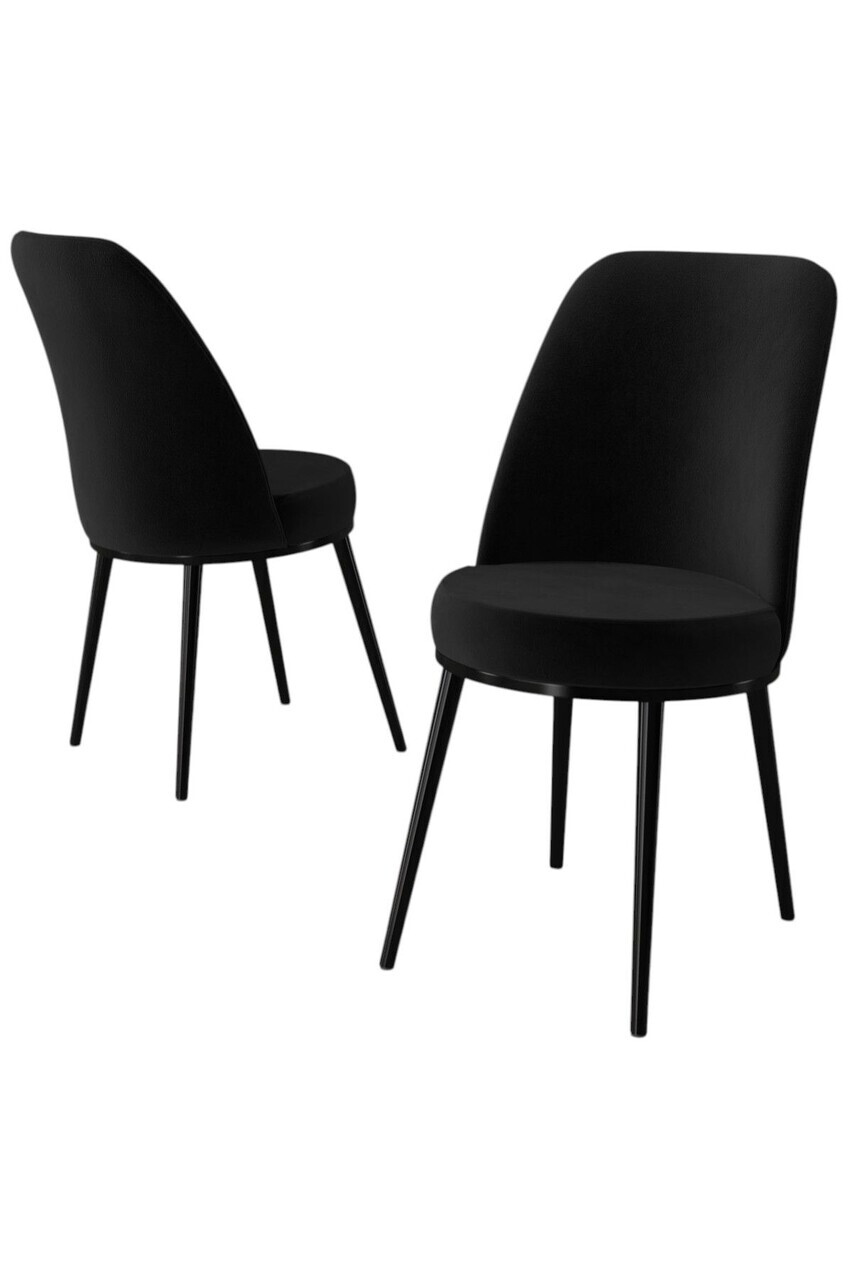 Set scaune 6 piese, Hanah Home, Jaxe, Negru — imaginea 2