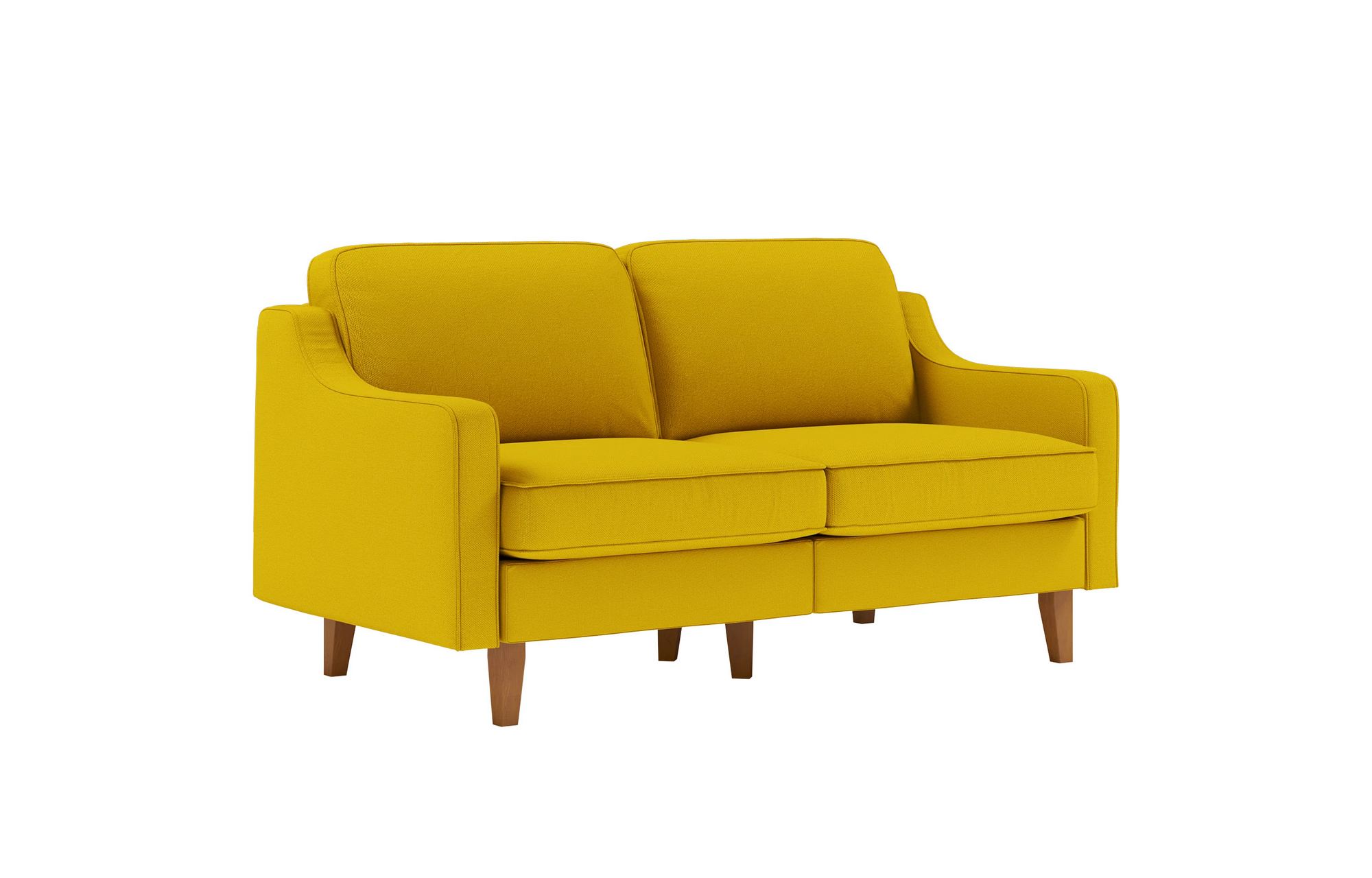Canapea 2 locuri, Atelier del Sofa, 918CMF1147, Cadru: 100% OȚEL, Floarea-soarelui / Nuc