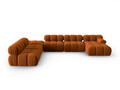 Coltar panoramic modular stanga 7 locuri, Bellis-51, Micadoni Home, 376x282x70 cm, catifea, teracota