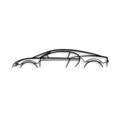 Decoratiune de perete, Bugatti Veyron Silhouette, Metal, 70 x 13 cm, Negru
