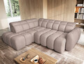 Coltar extensibil stanga 4 locuri ELTAP, LT-20XIL, Falconn, 258x208x107 cm, lemn/poliester, maro deschis