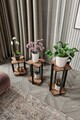 Suport din lemn pentru plante, Poter, Flower Desk Square, MDF , Maro