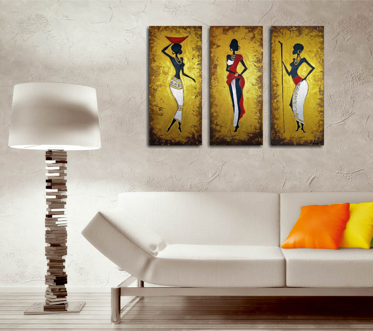 Set 3 tablouri decorative, UC024, Dimensiune: 45 x 20 cm (3 bucăți), Multicolor - view 2