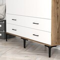 Dulap pentru haine, Hommy Craft, Kumsal TT, 160x47.5x201.4 cm, PAL, Nuc/Alb