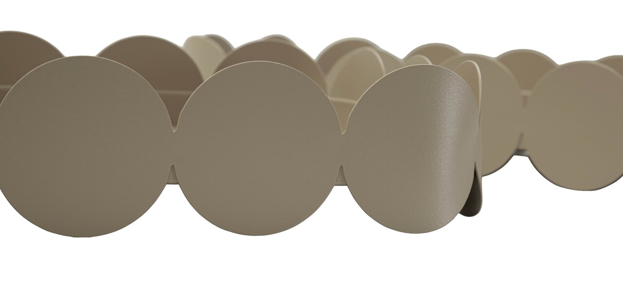 Set 2 tavi decorative, Mauro Ferretti, Saturn, 40x16.5x4.5 cm, metal, gri dove - imagine 2