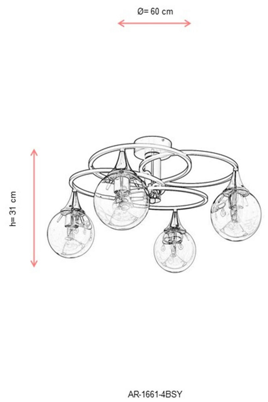 Lustra, Avonni, 683AVN1127, Metal, Negru/Bronz