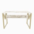 Birou, Zena Home, Lona, 120x72.8x60 cm, PAL, Alb/Auriu