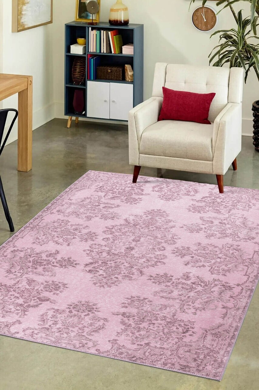 Covor Folk Chenille 230x330 cm Poliester Roz