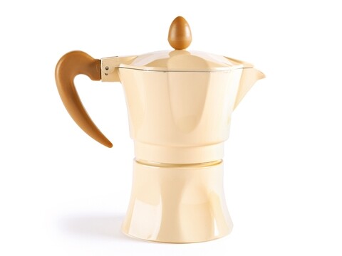 Cafetiera, Aroma Color, Excelsa, 3 cesti, aluminiu, crem
