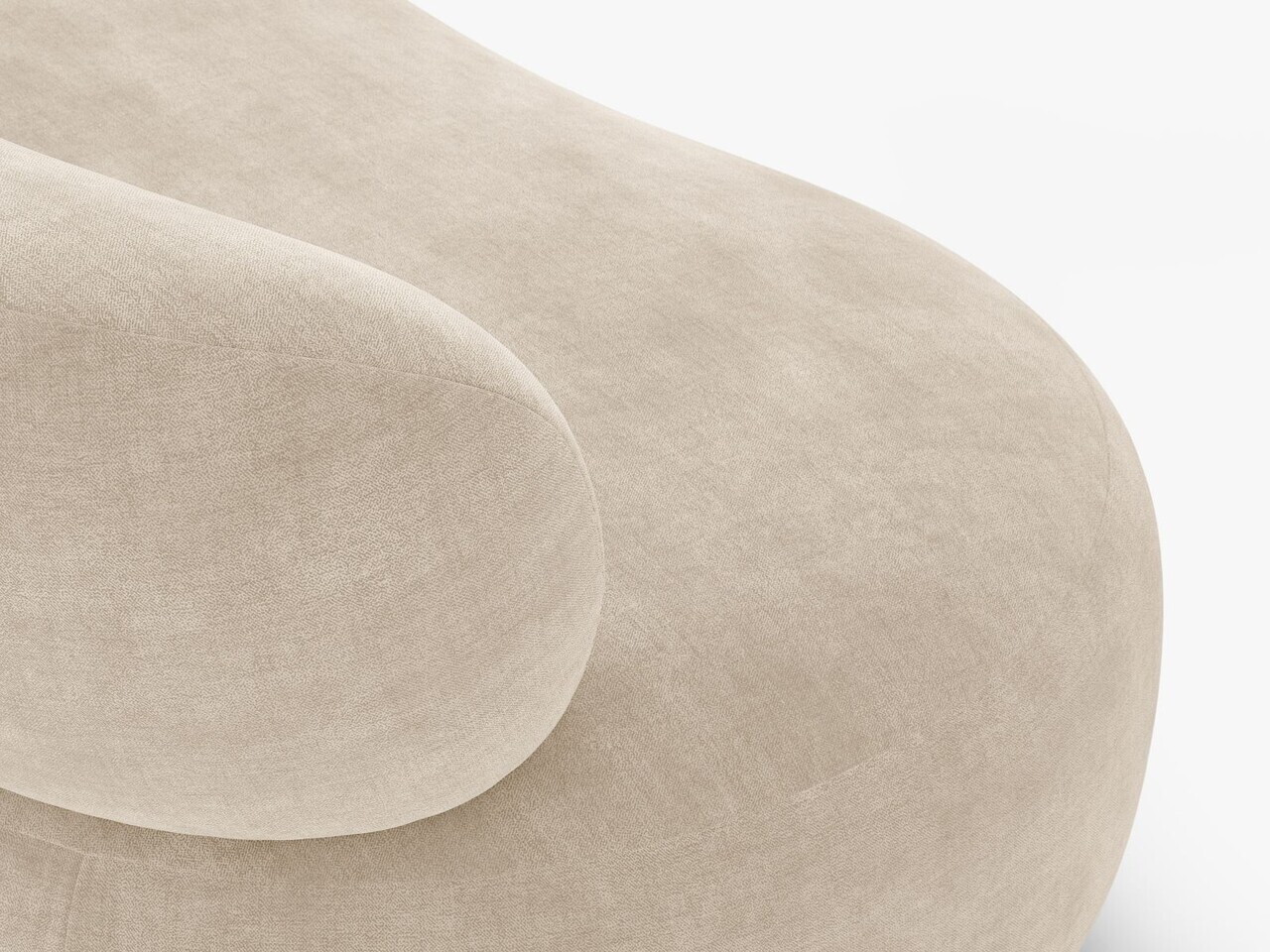 Canapea 3 locuri, Aura, Micadoni Home, 186x101x75 cm, tesatura Chenille, bej deschis — imaginea 6