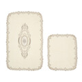 Set covorase de baie 2 piese, Alanur Home, Selonya D, Poliester, Crem