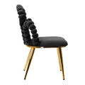 Scaun Bubble Beam, Homla, 56.5x52x87 cm, metal/catifea din poliester, negru/auriu