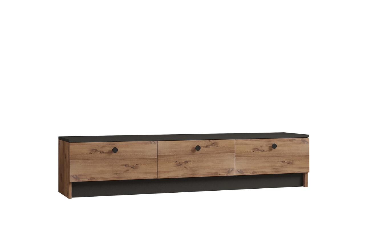 Comoda TV, Hanah Home, Pega, 160x35x35 cm, Stejar negru / safir - view 5