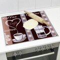 Protectie universala pentru aragaz Maximex, Star, 56x50 cm, sticla, multicolor