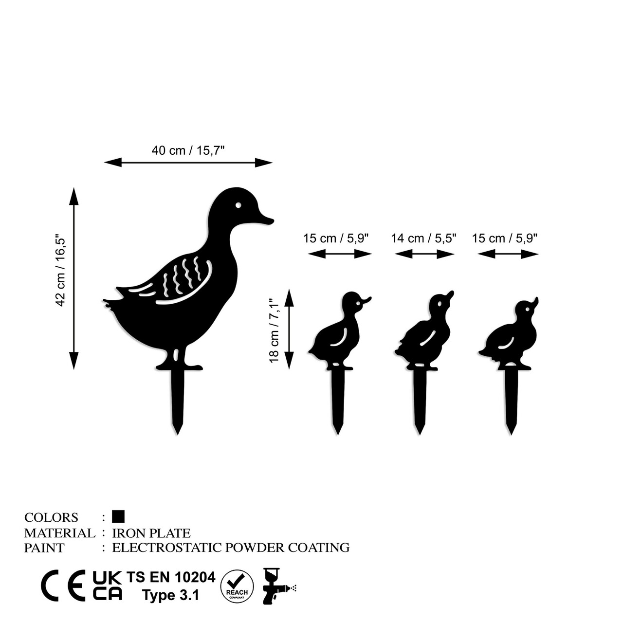 Obiect decorativ de grădină, Fam 01, Negru - imagine 6