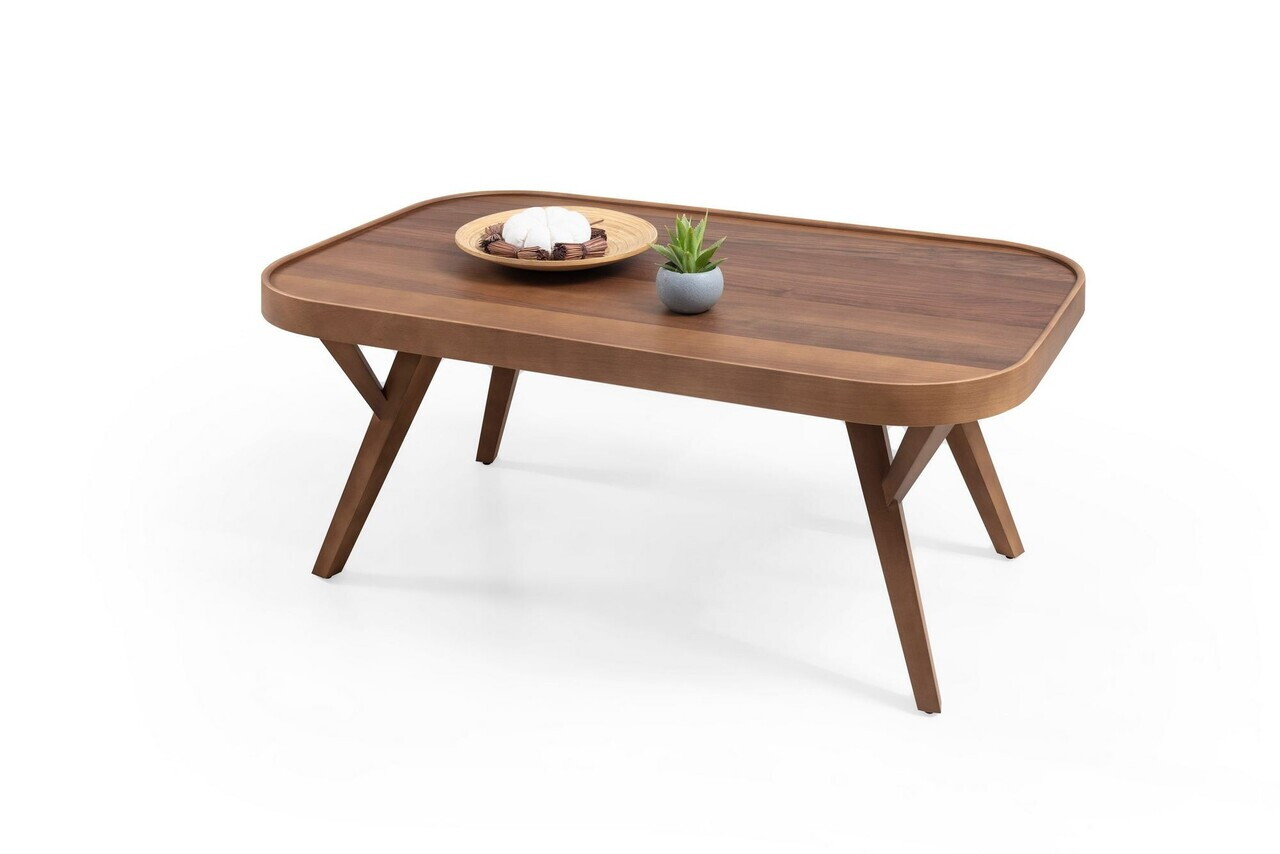 Masuta de cafea, Hanah Home, Fabio 110, 110x44x70 cm, LEMN MASIV DE FAG, Maro — imaginea 2