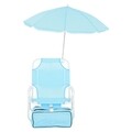 Set scaun cu parasolar si geanta frigorifica pentru copii, Kids Beach, L.37 l.28 H.45, albastru