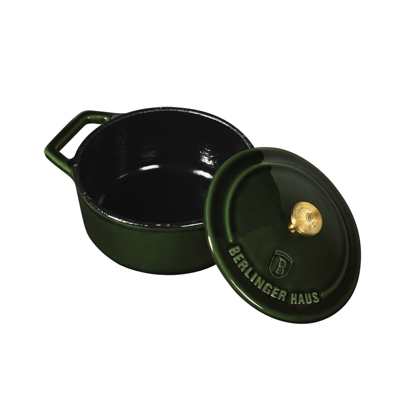 Cratita cu capac Berlinger Haus, Strong Mold, 10 cm, 310 ml, fonta, verde - imagine 6