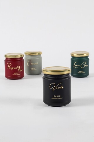 Set de lumanari, Elegant, Sticla, Roșu / Gri / Negru / Verde