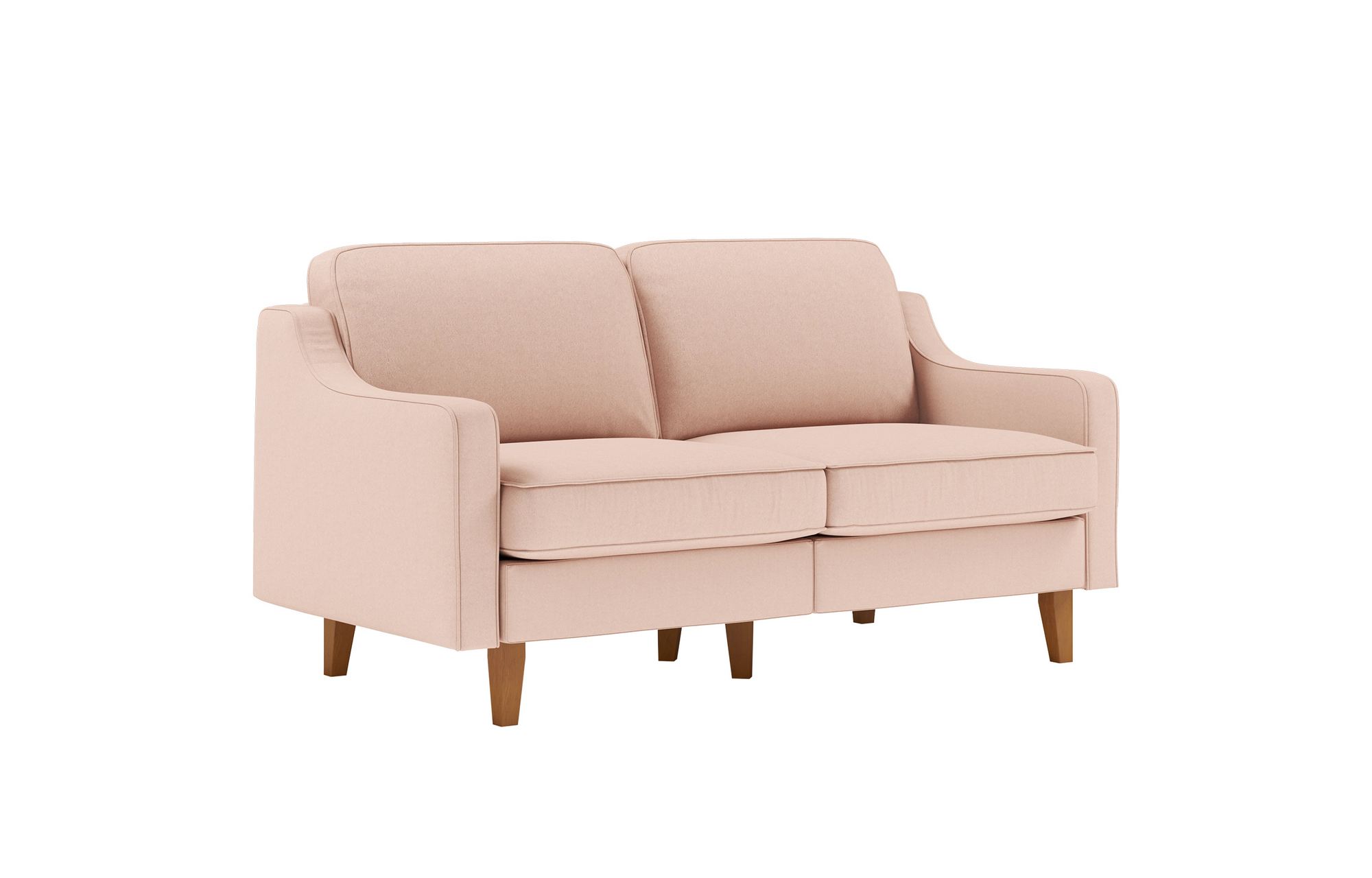 Canapea 2 locuri, Atelier del Sofa, 918CMF1133, Cadru: 100% OȚEL, Somon / Nucă