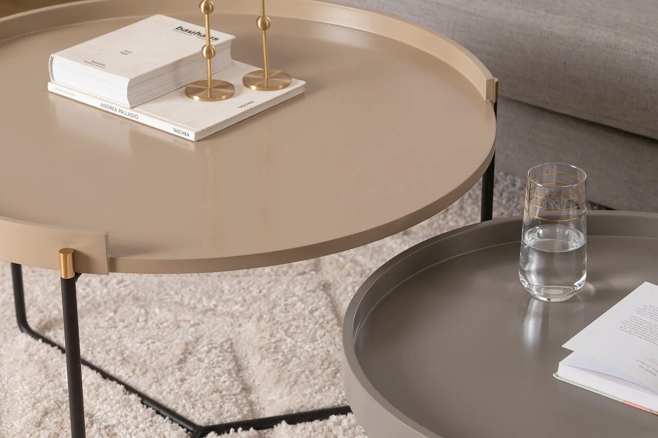 Set masute 2 piese, Hanah Home, Mandy, Bej - imagine 8