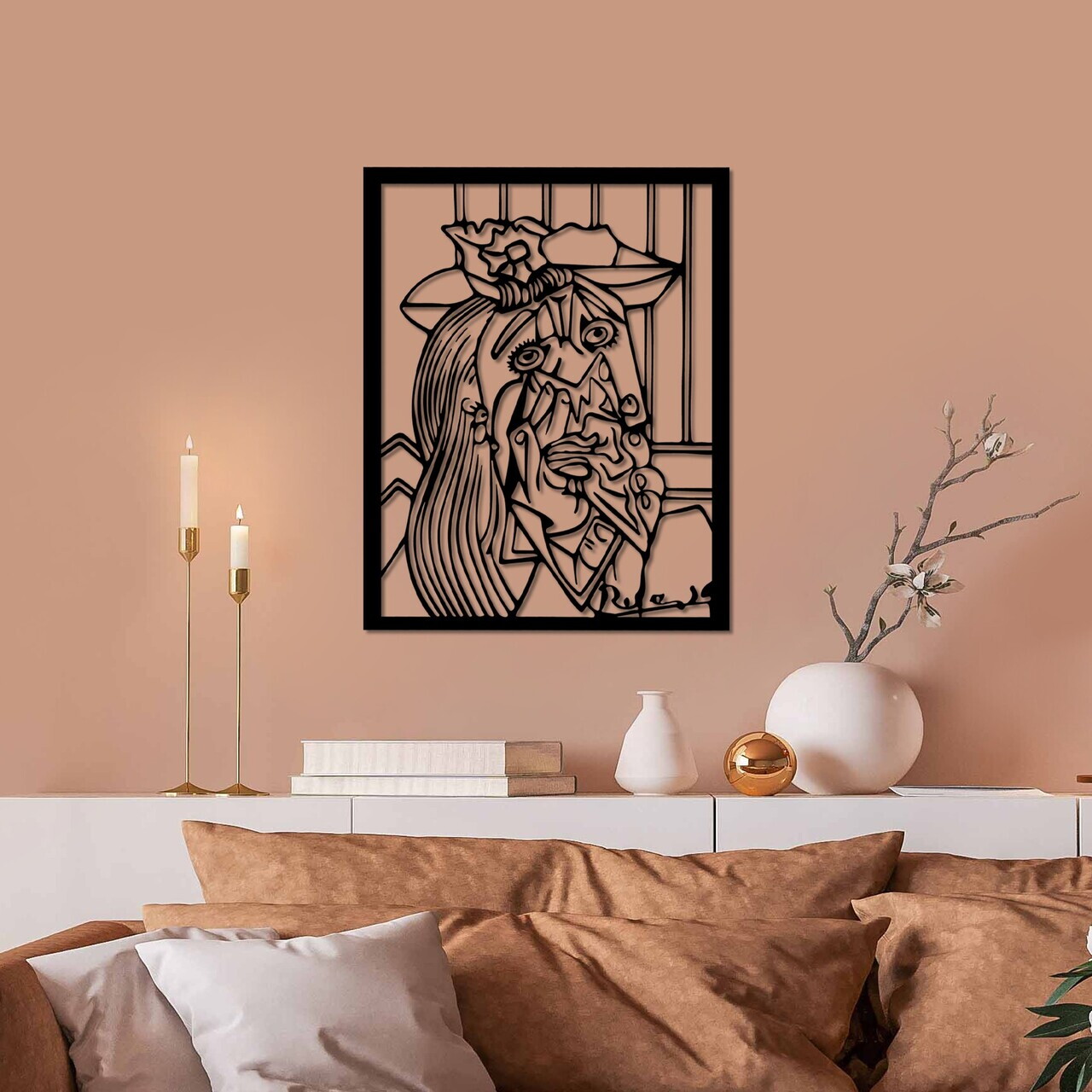 Decoratiune de perete, Pıcassso 2, Dimensiuni: 44 x 56 cm, Negru — imaginea 3