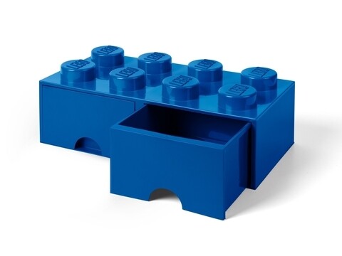 Cutie de depozitare LEGO, 2 sertare, 940 ml, polipropilena, albastru