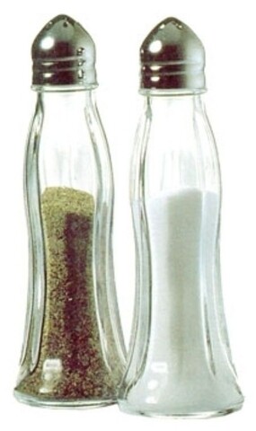 Set solnita si pipernita black and white, pasabahce, 12.5 cm, sticla, transparent