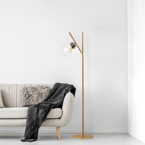 Lampadar, fork - 13029, fulgor, 31 x 45 x 152 cm, 1 x e14, 40w, auriu