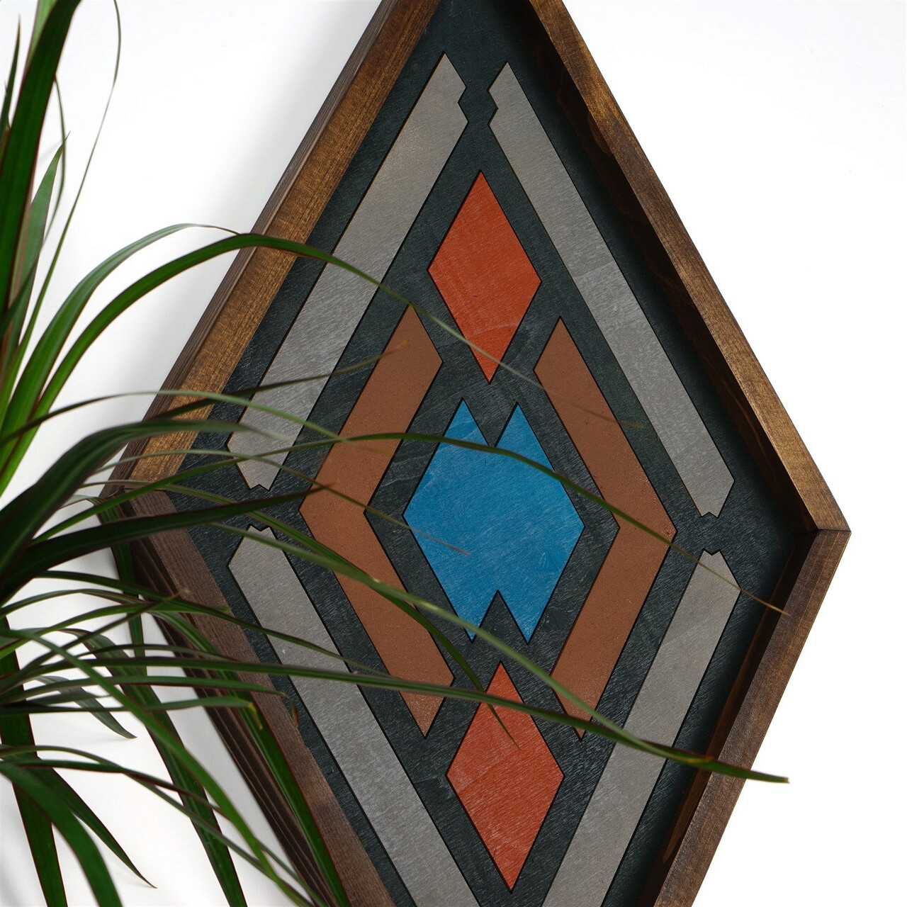 Decoratiune de perete, ART033, Lemn masiv, Dimensiune: 59 x 35 x 3 cm, Multicolor - 2 | YEO