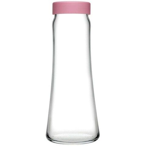 Carafa cu capac basic line, pasabahce, 1 l, sticla/plastic, roz