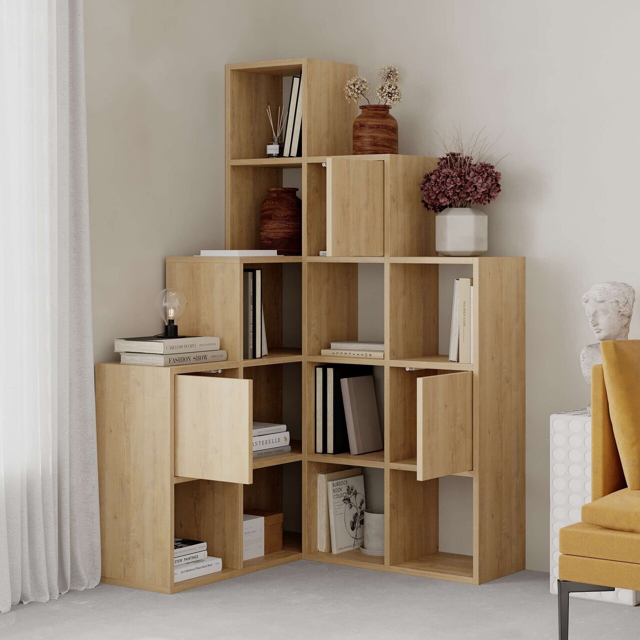 Corp biblioteca, Decortie, Paleo, Safir / Stejar - 2 | YEO