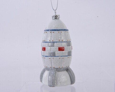Glob Rocket, Decoris, 5.7x5.7x11.5 cm, plastic, alb