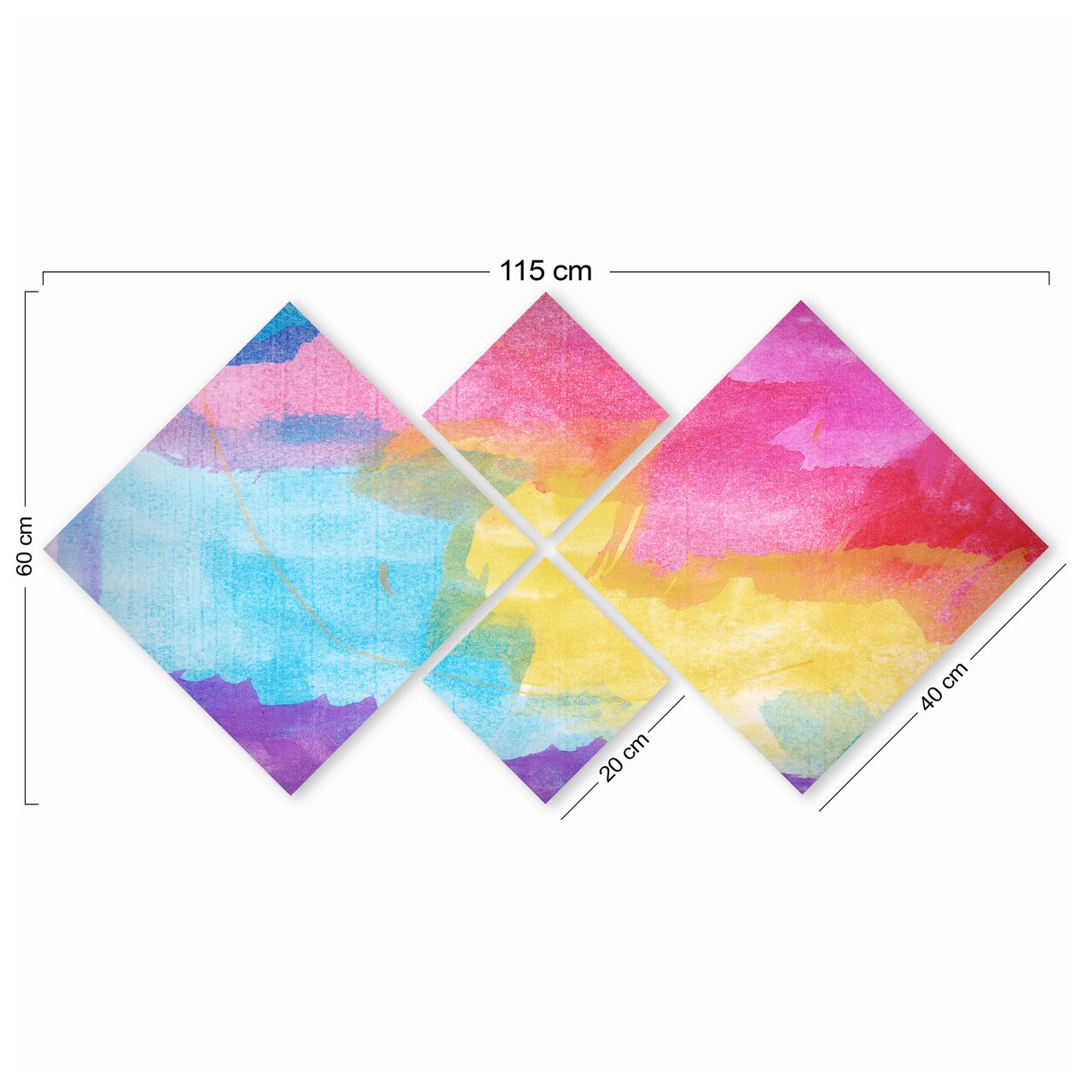 Set 4 tablouri decorative, 4MDF41137465, MDF, Imprimat UV, Multicolor