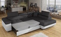 Coltar extensibil dreapta 4 locuri, ELTAP, Anton, 272x203x85 cm, lemn/poliester, gri inchis/alb