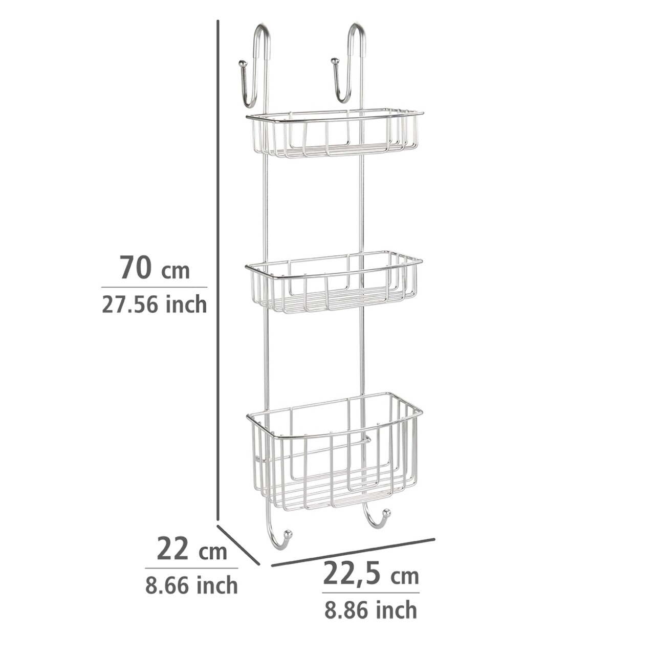 Etajera pentru dus, Wenko, Caddy, 3 rafturi, 22.5 x 22 x 70 cm, inox - 1 | YEO