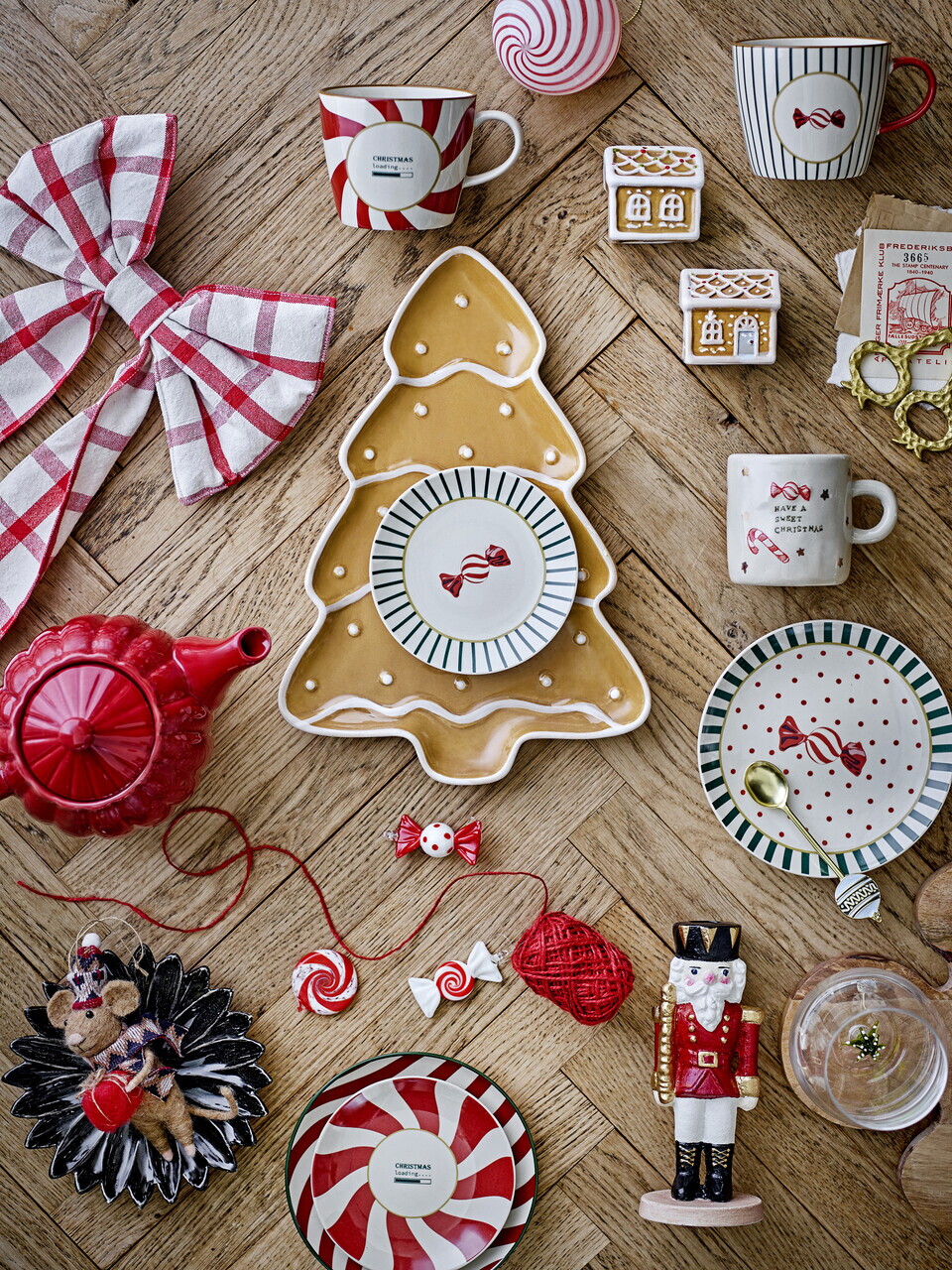 Set 2 cani, Bloomingville, Yule, 9.5x8 cm, 380 ml, ceramica, multicolor — imaginea 4