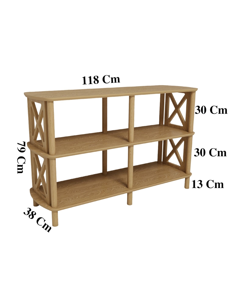 Corp biblioteca, Hanah Home, Fiore, 80x79x38 cm, Stejar - view 6