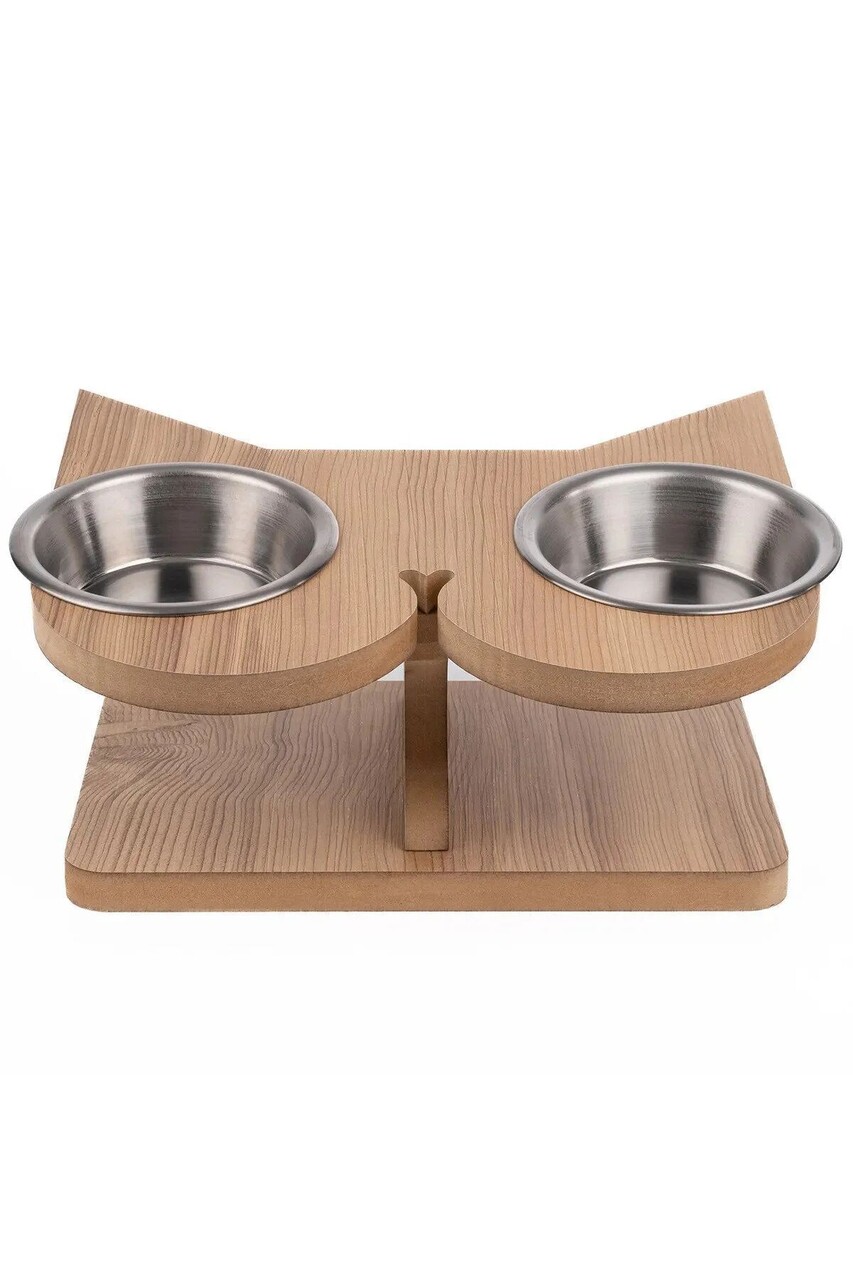 Bol pentru hrana animale de companie, Paws &amp; Whiskers, Apvm2, MDF , Multicolor - imagine 2