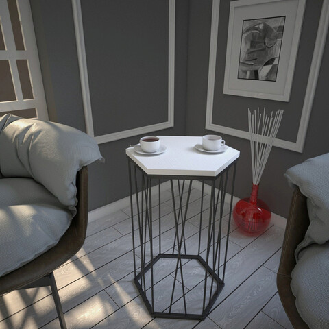 Masuta, comforty, cetrus wood, 40x62x35 cm, alb negru