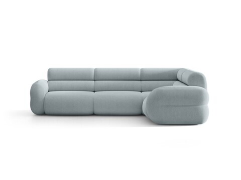 Coltar dreapta 5 locuri, Neo, Micadoni Home, 295x210x83 cm, tesatura Boucle, albastru deschis