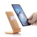 Incarcator fara fir cu efect de lemn cu suport Qistan InnovaGoods, 10x14.5x7 cm