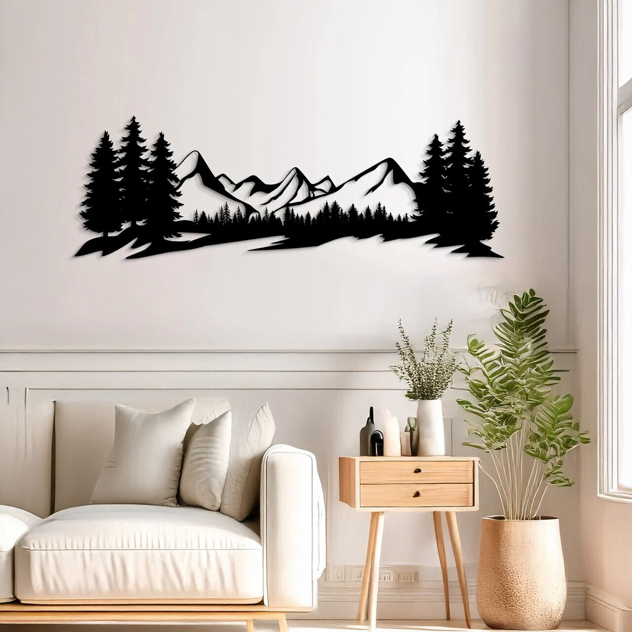 Decoratiune de perete, DCV-1009-MT, Dimensiune: 60 x 20 cm, Negru