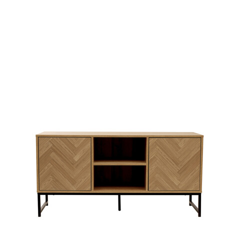 Comoda TV Swen, Homla, 120x38x60 cm, MDF/metal, natur