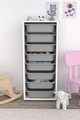 Dulap multifunctional, Estella, Cara 8N, Alb/Gri