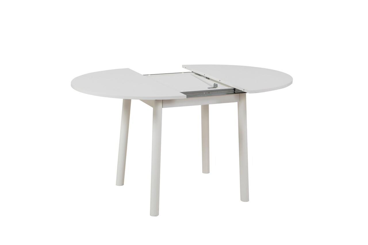 Masa de sufragerie extensibila, Vella, Oliver, 100x75x100 cm, PAL, Alb - 1 | YEO